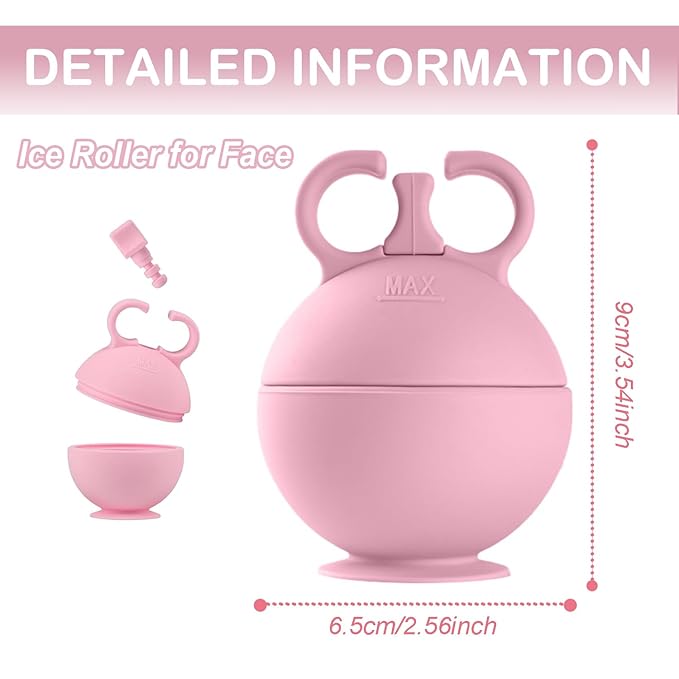 2 Pack Ice Roller for Face,Reusable Facial Ice Mold,Eliminate eye and face swelling，Ice Cube Roller for Face Neck Body and Eye，Ice Cube Roller Massager Gua Sha Tool（pink+green）