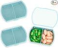 Sibba Pill Organizer 2 PCS Medicine Case Box Medication Holder Kit Daily Supplement Storage Container Portable for Pocket Pillbox Cases Bottle Compact Vitamin Dispenser 7 Day Holders Travel