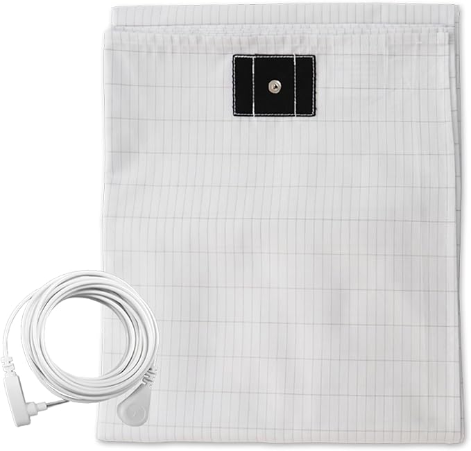 Grounding Sheets Full Size for Better Sleep - Premium Cotton + Silver Fiber Earth Connect Grounding Flat Sheet for Bed, Stress Relief (White,Full, 54x75in)