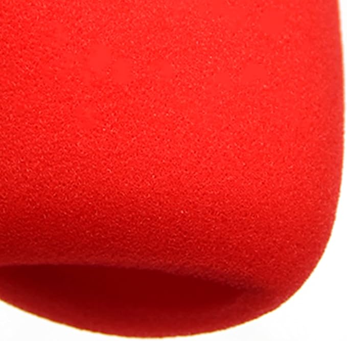 Fielect 2Pcs Microphone Cover Sponge Foam Mic Cover Handheld Microphone Windscreen Shield Protection Micro Foam Filter Red for KTV Broadcasting