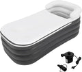 Inflatable Bathtub Adults, Portable Ice Bath Tub for Athletes, Outdoor & Indoor Freestanding Foldable Bathtub with Electric Air Pump and Cup Holder (Gray)
