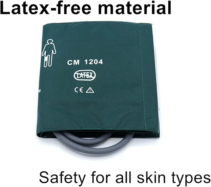 Replacement Cuff with Dual Tubes + BP12 Connectors for Large Adult 33-47 cm, Nylon Reusable Blood Pressure Adult BP Cuff for Large Arm