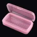 Nail Tool Sterilizer Box Plastic Sterilization Tray for Nail Art Accessories Tools, Disinfectant Container Soaking Box with Strainer Pedicure Manicure Cleaning Equipment, Pink