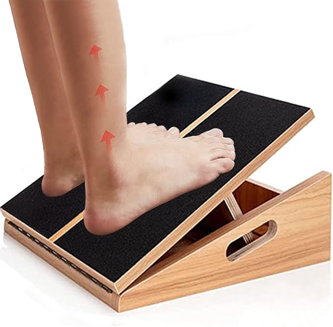 Slant Board for Calf Stretching Wooden Calf Stretcher Incline Board Adjustable Calf Stretch Board for Squats Knees Ankle