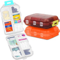 Small Pill Case Travel Pill Box Cute Pill Organizer for Purse Portable Daily Medicine Organizer 10 Compartment Pill Holder for Vitamins, Fish Oil, Supplements