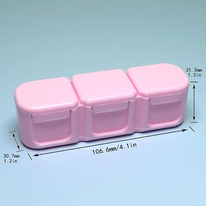 3 Pieces Pill Organizer, 3 Timer Daily Moisture Proof Pill Box Pocket Purse Portable Travel Vitamin Container Medicine Case