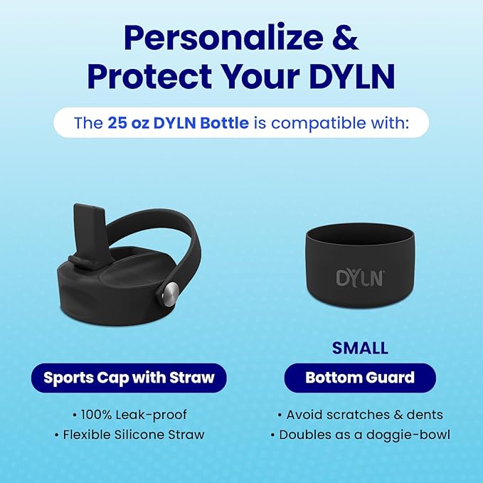 DYLN Hydrogen Water Bottle | Create Hydrating Alkaline Hydrogen-Rich Water Up to 9 pH | Vacuum Insulated Stainless Steel Water Bottle | Keeps Water Cold for 24 Hours