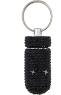 1PCS Bling Crystal Rhinestone Portable Pill Case Pill Container Waterproof Pill Holder with Keychain Glitter Travel Pill Box Small Medicine Dispenser Bottle Storage for Outdoor Camping Travel,F