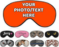 AMAPARK Personalized Sleeping Eye Mask for Wedding Birthday Anniversary Party Design Your Own Sleep Masks Add Photo Text Logo Customized Funny Gift, Orange Red