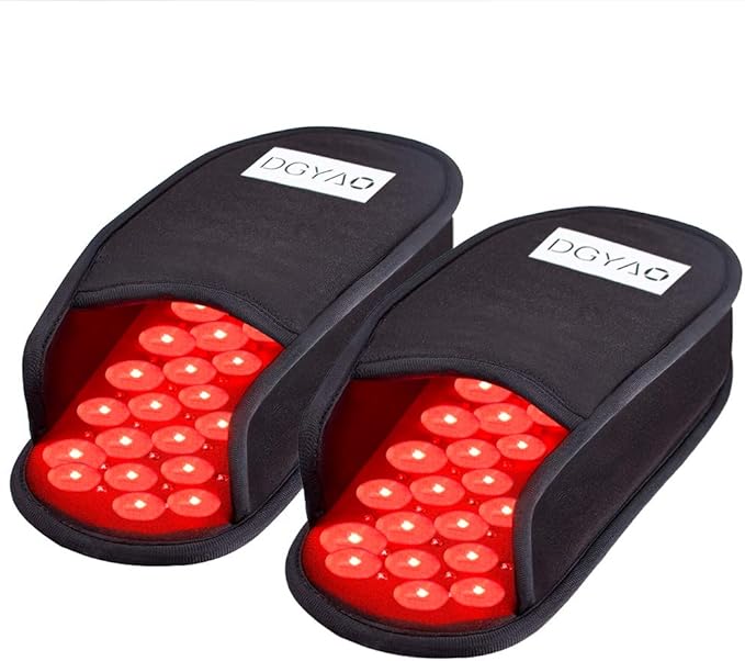 DGXINJUN Red & Infrared Light Therapy Devices LED Pad Foot Pain Relief Slipper for Feet Toes Instep (Two Pads Set）