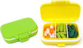 Honbay 2PCS Vitamin Organizer Box Portable Small Pill Case with 3 Removable Compartments for Travel or Daily Use