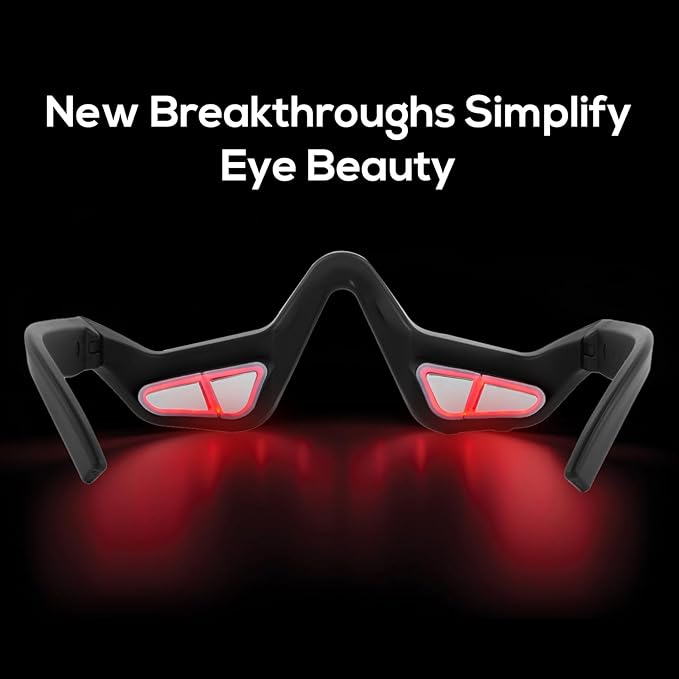 Under-Eye Red Light Therapy Device, & Microcurrent Eye Massager, Puffiness, Eye Bags - Red Light Therapy Glasses for Reducing Wrinkles and Fine Lines