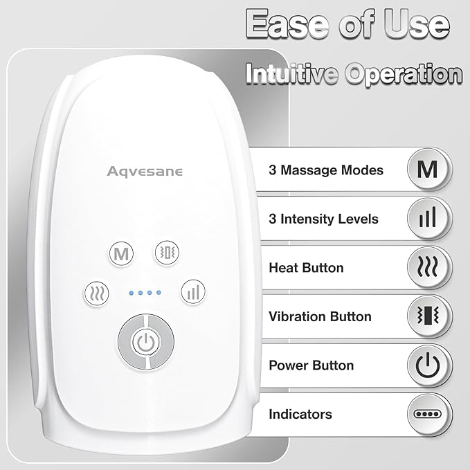 Hand Massager with Heat and Compression, Cordless Hand and Wrist Massager for Arthritis and Carpal Tunnel, Rechargeable, Gifts for Women Men, White