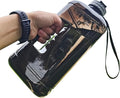 Half Gallon Water Bottle with Handle 2.2L/74OZ Large Plastic Water Bottles BPA Free Water Bottles with Strap Portable with Time Marker for Camping, Hiking and Home Activity
