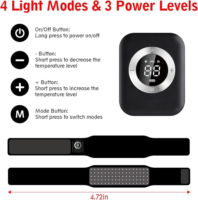 Wireless Red Light Therapy Belt, Portable Infrared Light Therapy Wrap Red Light Therapy Device for Body with 10000mAh Power Pack for Back Shoulder Waist Muscle Pain Relief for Women Men