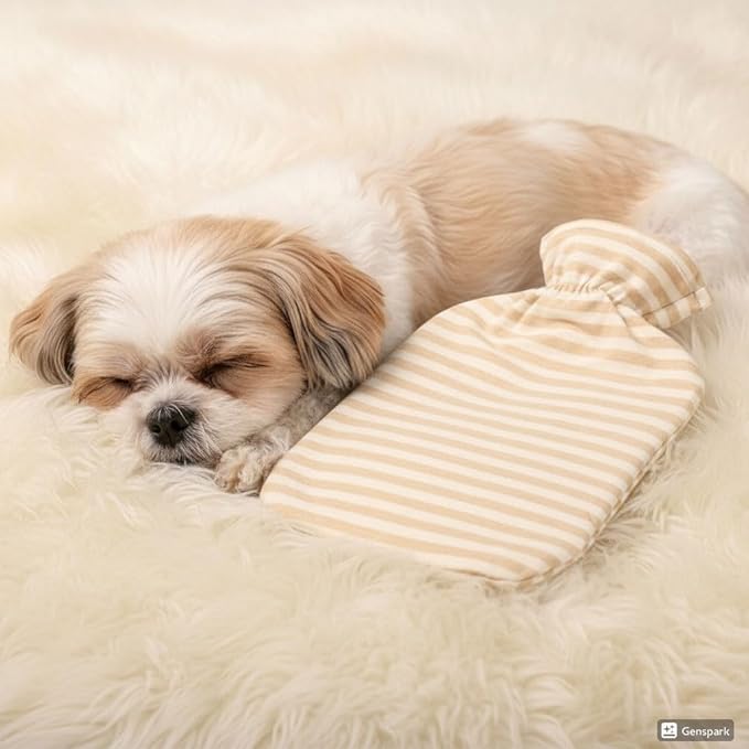 Fashy Hot Water Bottle with Ivory Soft Cotton Cover (67oz / 2L) – Made in Germany