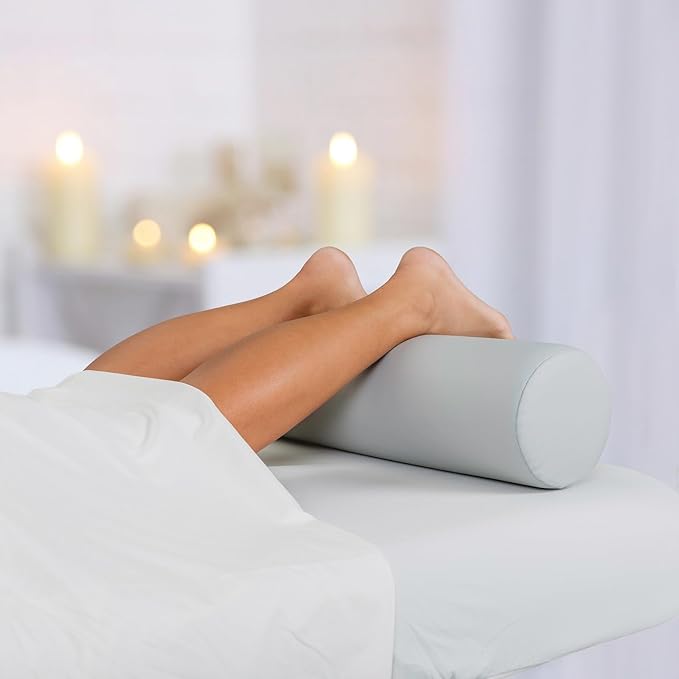 EarthLite Massage Bolster Pillow Full Round – Durable, Easy to Clean 100% PU Upholstery incl. Strap Handle/Professional Quality CFC-Free/Back Pain Relief