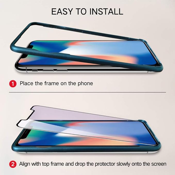 PERFECTSIGHT HD Clear Anti Blue Light Filter Tempered Glass Screen Protector for iPhone 11 Pro 2019, iPhone Xs/X/ 10 5.8 inch 1 Pack - Anti Fingerprint, 2 Stronger, Alignment Frame Easy Installation