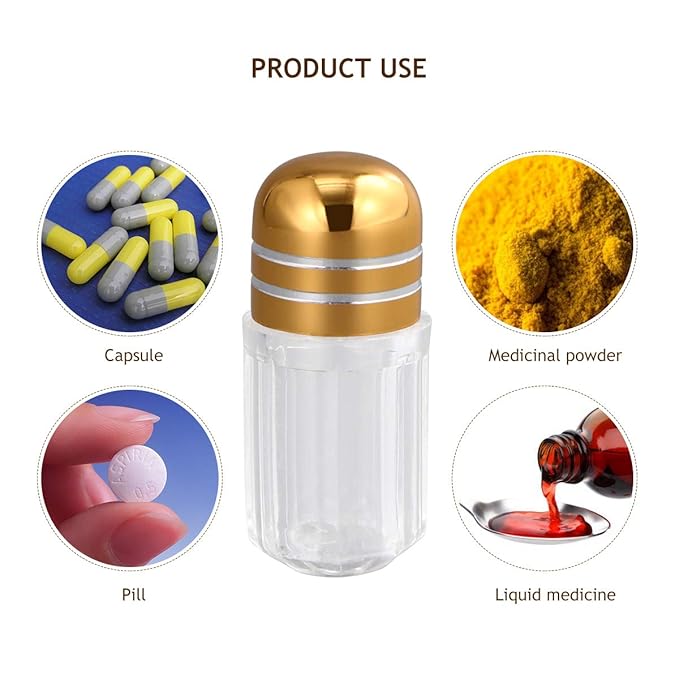 Balacoo 50pcs Mini Pill Case Powder Bottle Container Clear Container Storage Jars Empty Medicine Pill Fake Capsule Container Transparent Container Sealed Jar Solid Capsule Bottle