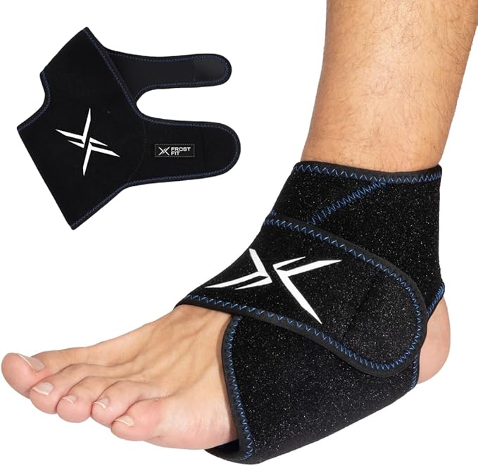 Ankle Hot/Cold Wrap - Gel Ice Pack for Pain Relief, Achilles Tendonitis, Top of Foot and Heel, Sprained Ankle
