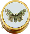 Vintage Moth Brass Pill Box