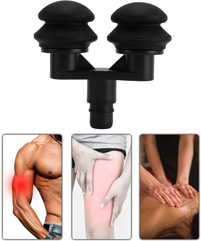 Muscle Massage Gun Head, 18mm Double Gas Cushion Fascia Massager Head with Soft Silicone Muscle Relaxant Accessories Gas Cushion Replacement Head