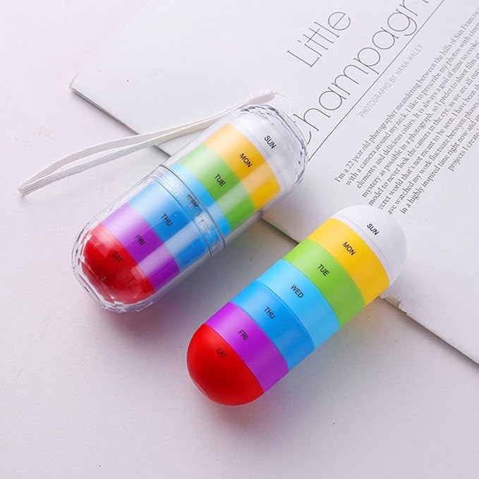 Weekly Pill Organizer Case Small Pocket Pill Box Travel 7 Day Medicine Stackable Pill Dispenser Waterproof Moisture Proof,Candy Box,Jewelry Box