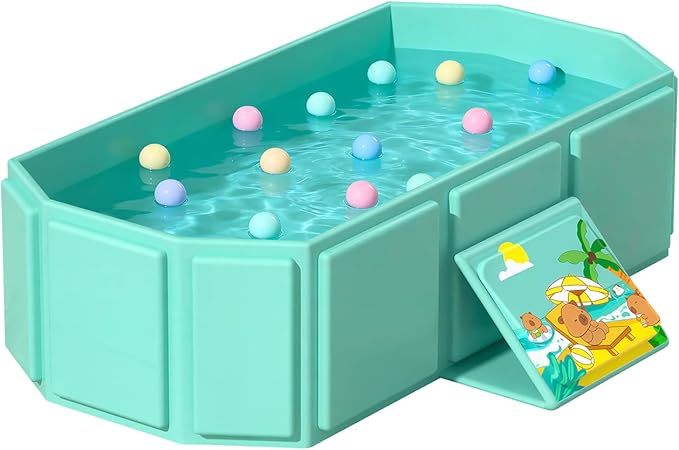Portable Bathtub, Foldable Bathtub No Installation, Bathroom SPA Soaking Tub, Shower Stall Collapsible Hot & Ice Bath Tub (Green, 29.5"L x 17.7"W x 9.8"H)