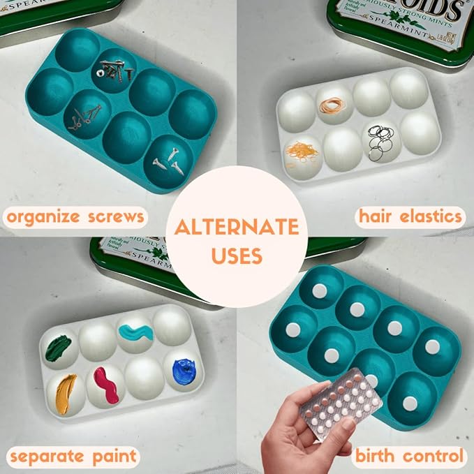 Pill Organizer Insert Compatible with Altoid Tin Cans | Reuse Cans for Discreet Pill Storage | 7 Day Outline Embedded Pill Dispenser | Made in USA (Teal)
