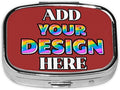 Custom Pill Box, Medicine Pill Organizer Case Container Travel Pill Holder Vitamin for Purse Med Wallet Portable Mini Pastillero Square, Brown, Personalized Gifts