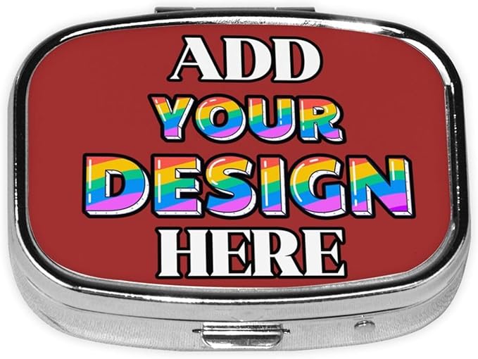Custom Pill Box, Medicine Pill Organizer Case Container Travel Pill Holder Vitamin for Purse Med Wallet Portable Mini Pastillero Square, Brown, Personalized Gifts