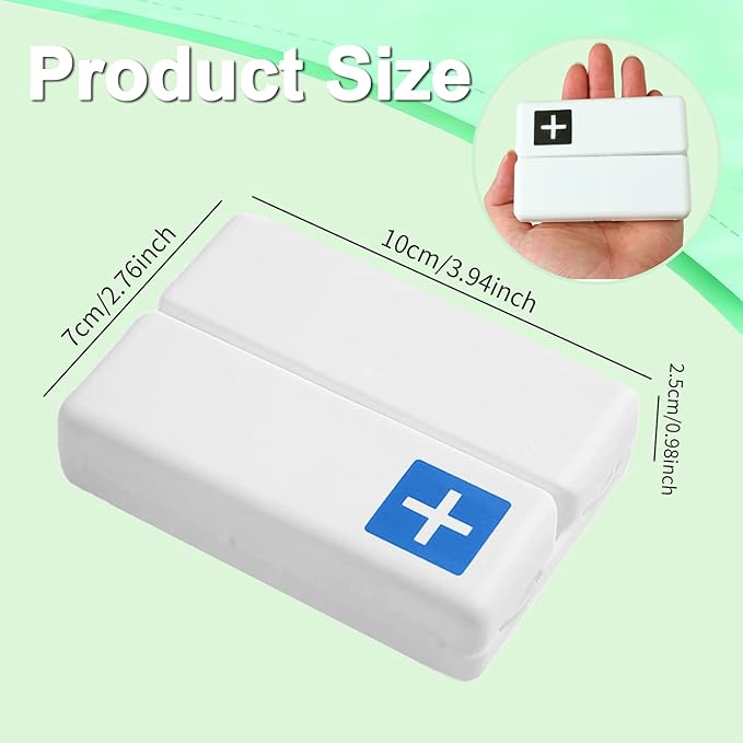 Magnetic Foldable Pill Case, Daily Pill Box Organizer Easy to Open, BPA Free, 7-Day Portable Weekly Vitamin Dispenser Reminder for Medicine, Fish Oil, Supplements, Capsule, DHA