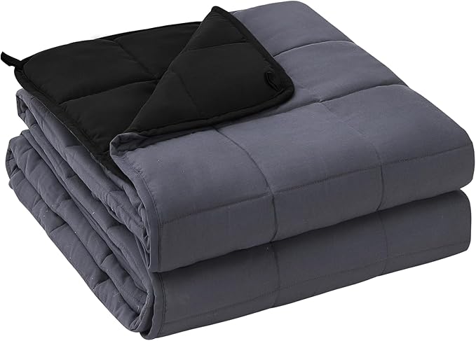 yescool Weighted Blanket for Adults (30 lbs, 88” x 104”, Grey& Black) Cooling Heavy Blanket for Sleeping Perfect for 290-310 lbs, King Size Breathable Blanket with Premium Glass Bead