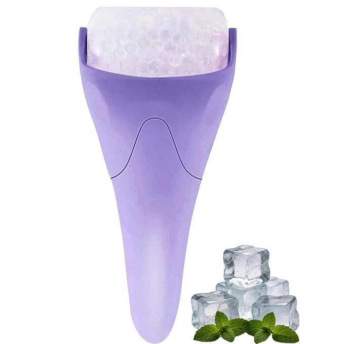 Ice Roller for Face, Face Roller-Cold Massage Stick for Cooling and Calming Puffiness Wrinkles Fine Lines - Skin Care Tools- Self Care Gifts for Women Men (Light Purple)