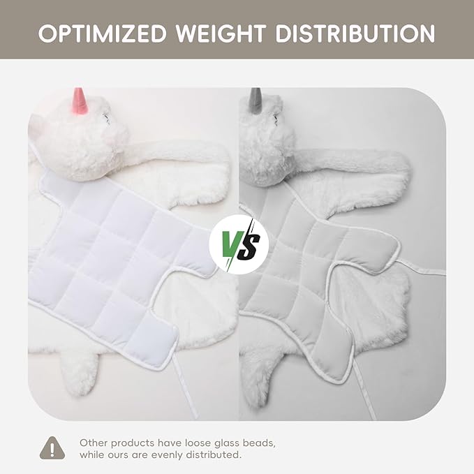 L'AGRATY Weighted Lap Pad for Kids 5 lbs, Sensory Needs Weighted Stuffed Animals Lap Blanket Soft Plush Hugging Sensory for Kids Teen Adults Removable Washable Cover