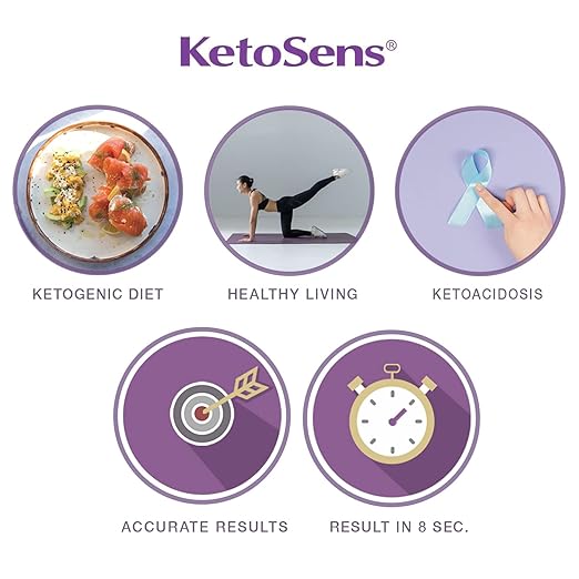 KetoSens Made in Korea Blood Ketone Monitoring Starter Kit: Ideal for Keto Diet with App. Includes 1 Meter, 10 Ketone Test Strips, 10 Lancets (30G), 1 Lancing Device & 1 Case