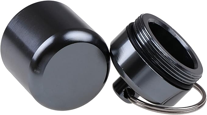 Pill Box Keychain Mini Pill Holder for Outdoor Travel Waterproof Aluminum Alloy Pill Case Pill Fob Small Pill Organizer Pill Box Keychain Pill Holder Micro Cute Waterproof Small Black Aluminum mini
