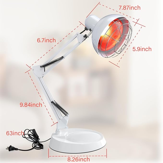 Near Infrared Lamp, Infrared Therapy Bulb Heat Lamp Red Light Therapy for Body Joint Pain and Muscle Aches Infrared Light Home Use Device