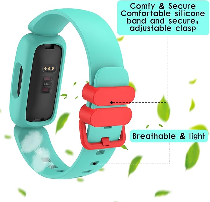 Silicone Bands Compatible with Fitbit Ace 3, Waterproof Soft Replacement Bands for Kids Boys Girls Bracelet Accessories Sports Band