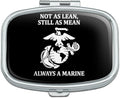 Not as Lean Still as Mean Always a Marine USMC White Black Officially Licensed Rectangle Pill Case Trinket Gift Box