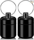 Pill Keychain Holder - Small Pill Box Waterproof Pills Fob Organizer Portable Ring Holder Keychain for Purse (Black 2PCS)