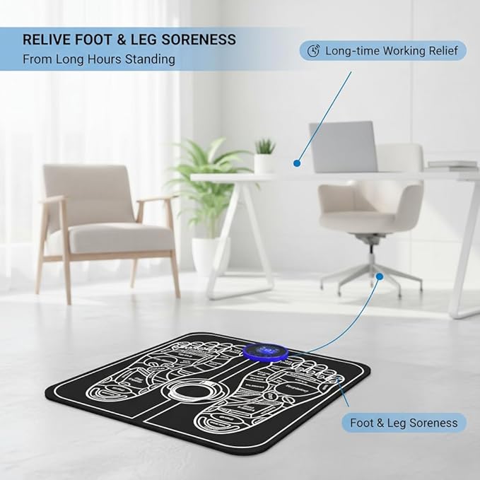 Health Expert Electronic Stimulator and Powered Muscle Stimulation for Pain Relief, EMS Foot Massager