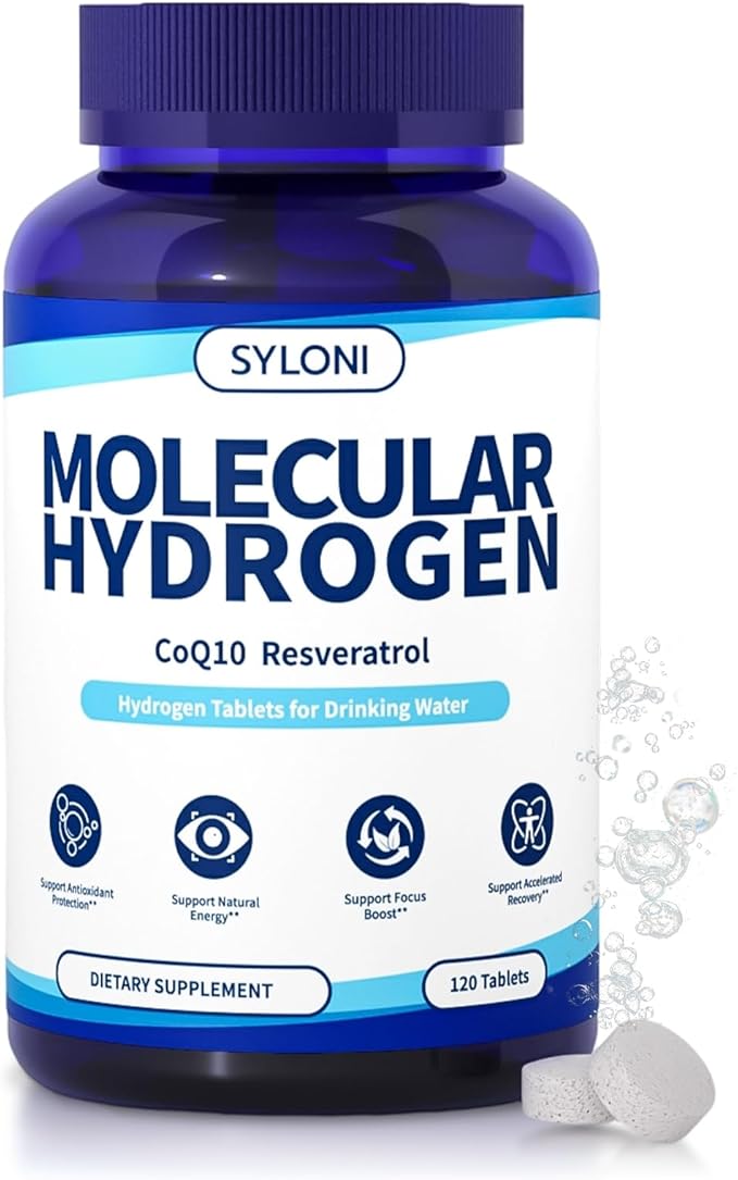 Hydrogen Water Tablets with Magnesium, 12 PPM Hydrogen Tablets for Drinking Water, H2 Molecular Tabs - Cellular Health Support, Mental Clarity, Rich in Antioxidants & Healthy Aging, 120 Servings