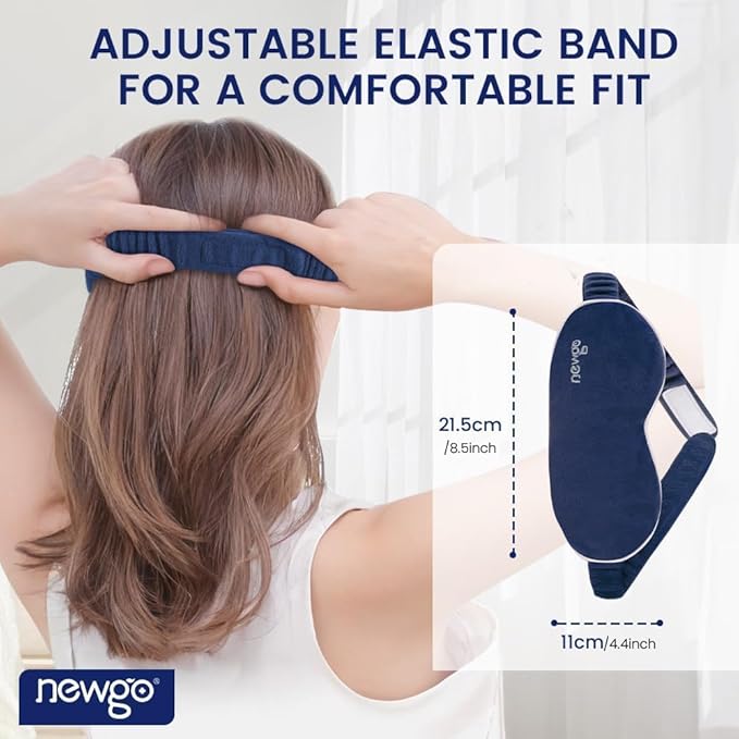NEWGO Microwave Heated Eye Mask Soothing Relief for Dry Eyes, Heat Therapy Warm Eye Compress with Removable Cover for Stye, Blepharitis, Relaxation or Gift Choice - Blue