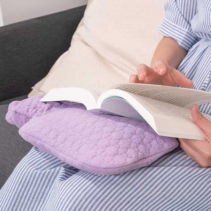 Fashy Hot Water Bottle with Quilted Cotton Purple Cover (2L, 67oz) – Made in Germany