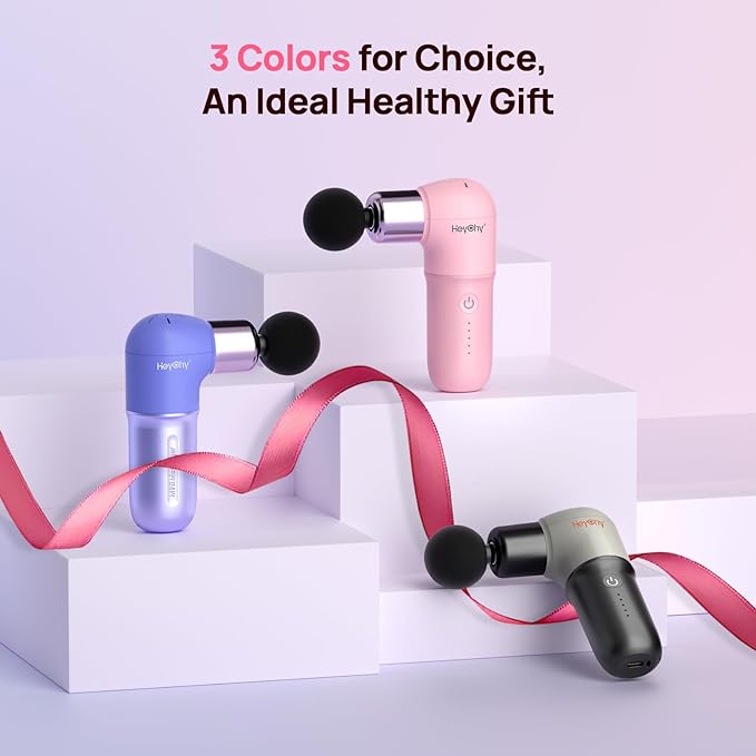 Super Mini Massage Gun, Deep Tissues Percussion Muscle Massager, Compact Sports Travel Massage Gun, Portable Massager Gun for her him, Pink