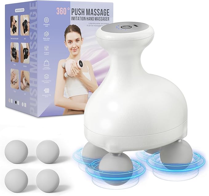 DEITY 4 Heads Handheld Massage Gun Deep Tissue, Electric Body Massager, Percussion Muscle Massager for Easing Shoulder and Back Tension, with Reverse Thrust Function