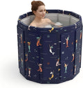 Portable Bathtub for Adult, Foldable Soaking Bathtub for Hot SPA&Ice Bath, Foldable Small Bathtub collapsible bathtub for Bathing, 6-layer Insulated portable tub,Space-saving (Blue Fish 25.9X27.5IN)