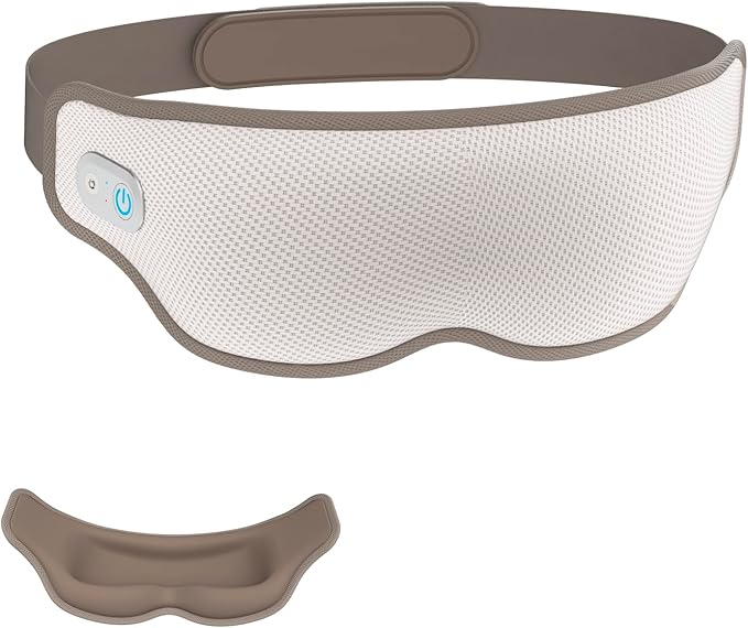 F&G Eye Mask Massager with Heating and Cooling Functions,Sleep Eye mask,Adjustable Heating and Vibration Function,Suitable for Migraines,Relieve Eye Fatigue,Improve Sleep for Women Men