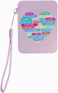 Birth Control Pill Case Holder Credit Card Sleeve Slim Wallet PU (pink heart)